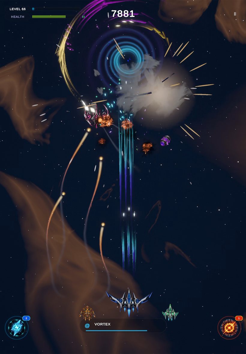 Tilt gameplay: Vortex power